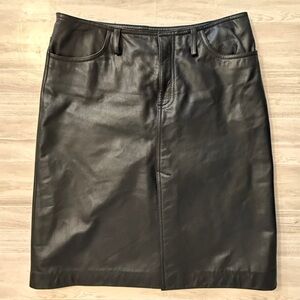 American Eagle 100% Genuine Leather Pencil Skirt Black — Size 2
